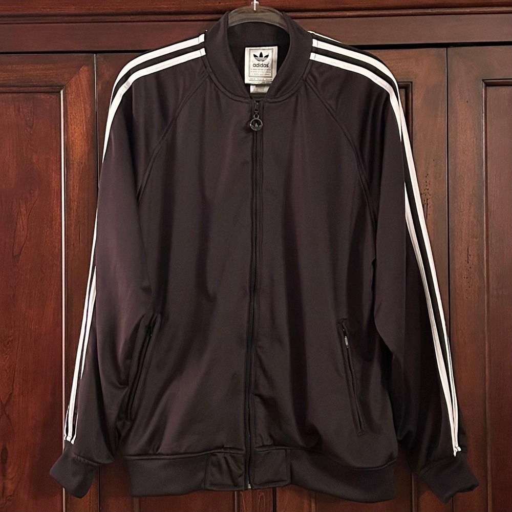 Adidas Mens Superstar Track Jacket Vintage Trefoil Logo 90's Black White Size M - Picture 16 of 16